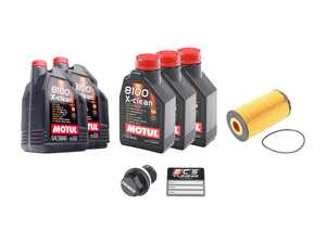 ES#1892012 - 4M0W123KOILPM1 - Oil Service Kit - With Magnetic Drain Plug - Includes Motul 5w-40 synthetic oil, an OEM filter, and magnetic drain plug with sealing washer - Assembled By ECS - Audi Volkswagen