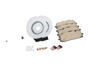 ES#4505166 - 4M0615301AN7KT - Front Brake Service Kit - Featuring Zimmermann rotors and ECS DD23 ceramic brake pads - Includes rotor set screws, brake wear sensor, and silicone brake lubricant - Assembled By ECS - Audi