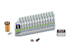 ES#4609285 - 6511800109ECSKT1 - Genuine Diesel Oil Service Kit (5w-30) - With ECS Magnetic Drain Plug  - Includes Genuine filter and Genuine Mobil 1 ESP 229.52 Spec oil - Genuine Mercedes Benz - Mercedes Benz
