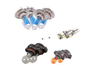 ES#2593136 - ZZH7BSSWAKT - Halogen Headlight Bulb Refresh Kit - Featuring Ziza Super White H7 and LED City Light bulbs - Assembled By ECS - Audi