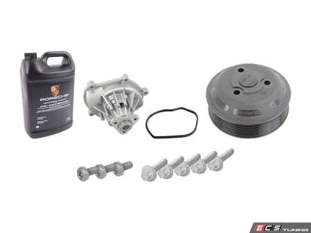 ES#4674468 - 94610603300KT - Porsche Engine Water Pump Kit - Featuring Geba Water Pump, Genuine Porsche Coolant, and all hardware needed to do a water pump service - Geba - Porsche