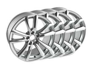 ES#2960307 - 8V0601025BFkt - 17" V-Split 10-Spoke Wheels - Set Of Four - 17"x7.5" ET43 5x112 Silver - Genuine Volkswagen Audi - Audi