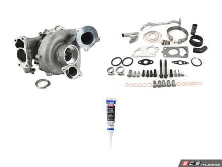 ES#4338440 - 11657811404KT - Lower Turbocharger With Installation Kit - Includes new original equipment turbocharger manufactured by Borgwarner and installation hardware. - Assembled By ECS - BMW