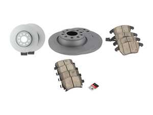 ES#3184527 -  1k0615301aaKT - Economy Ceramic Front & Rear Brake Service Kit - Featuring front & rear rotors and ECS DD23 ceramic brake pads. - Assembled By ECS - Audi
