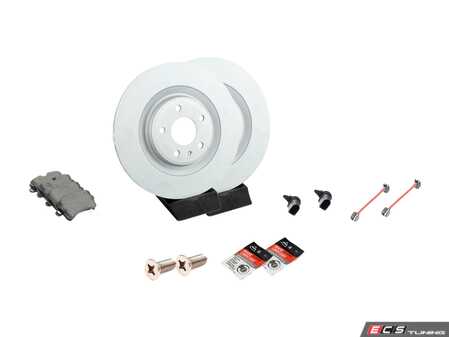 ES#4658199 - 95B615601GKT6 - Rear Brake Service Kit - Featuring Coated Zimmerman Rotors and, Textar Semi-Metallic pads - Assembled By ECS - Porsche