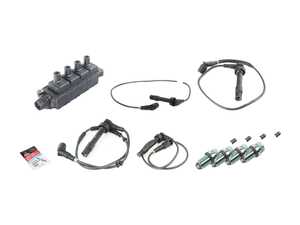 ES#3438550 - 12131247281KT - Ignition Service Kit - Includes new spark plugs, spark plug wires and boots, and a coil pack - Genuine BMW - BMW