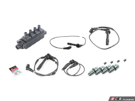 ES#3438550 - 12131247281KT - Ignition Service Kit - Includes new spark plugs, spark plug wires and boots, and a coil pack - Genuine BMW - BMW