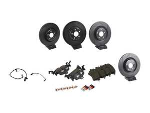 ES#4883682 - 8W0615301P6KT - Performance Front And Rear Brake Service Kit - With ECS V5 slotted rotors and ECS EP24 Enthusiast Performance brake pads - Assembled By ECS - Audi