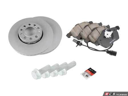 ES#1899322 - 8E0698007 - Front Brake Service Kit - Featuring Zimmermann Rotors and ECS DD23 ceramic pads. - Assembled By ECS - Volkswagen