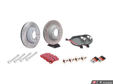 ES#2598578 - 99635240502RPKT1 - Performance Rear Brake Service Kit - Featuring Sebro rotors and EBC RedStuff brake pads - Assembled By ECS - Porsche