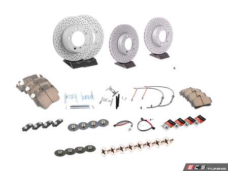 ES#4656105 - 99635140601KT2 - Front & Rear Brake Service Kit - Featuring Zimmerman rotors, and Akebono Euro Ceramic pads - Assembled By ECS - Porsche