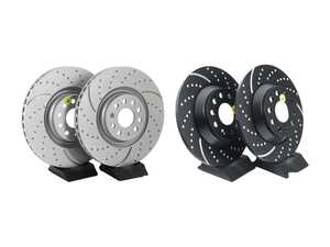 ES#5426233 - GD1977KT - GD Sport Brake Rotor Kit - (340x30 / 300x12) - Upgrade to a EBC GD slotted / dimpled rotor for improved braking - EBC - Audi Volkswagen