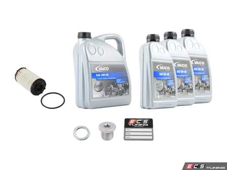 ES#4000990 - 06M19840KT - Oil Service Kit - Includes Vaico 502.00/505.00 Synthetic Engine Oil (5w-40), Filter, drain plug, and washer for a complete oil service - Assembled By ECS - Audi