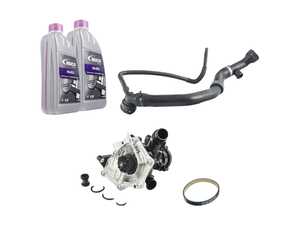 ES#3979158 - 5q0122101gs2ktKT - Cooling System Refresh Kit - Level 1 - This entry level kit includes thermostat, waterpump, complete upper radiator hoses and coolant - Assembled By ECS - Volkswagen