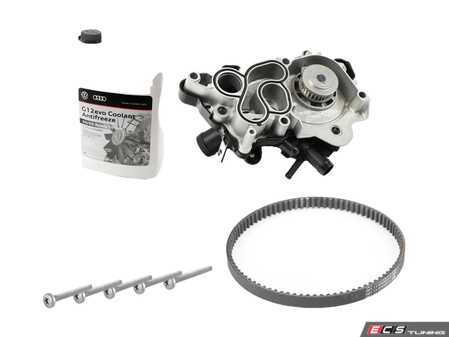 ES#5385841 - 14TWP2KT - Water Pump Kit  - Includes gasket, belt, and Bremmen Water pump module - Assembled By ECS - Volkswagen