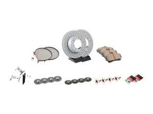 ES#4656820 - 99635240104KT4 - Rear Brake Service Kit - Featuring Zimmerman rotors, and Akebono Euro Ceramic pads - Assembled By ECS - Porsche