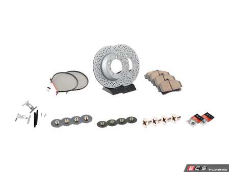 ES#4656820 - 99635240104KT4 - Rear Brake Service Kit - Featuring Zimmerman rotors, and Akebono Euro Ceramic pads - Assembled By ECS - Porsche