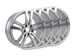 ES#2960317 - 8v0601025bckt - 18" Split 5-Spoke Wheels - Set Of Four - 18"x8" ET46 5x112 Silver - Genuine Volkswagen Audi - Audi