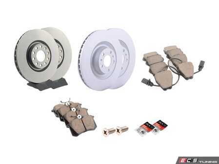 ES#3184284 - 8D0698012KT3 - Front & Rear Premuim Brake Service Kit - Featuring premium rotors and Akebono Euro Ceramic Brake pads - Assembled By ECS - Audi