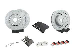 ES#4643585 - 2124210512KT12 - Front & Rear Brake Service Kit - Featuring Zimmerman rotors, and Textar/TRW pads - Assembled By ECS - Mercedes Benz