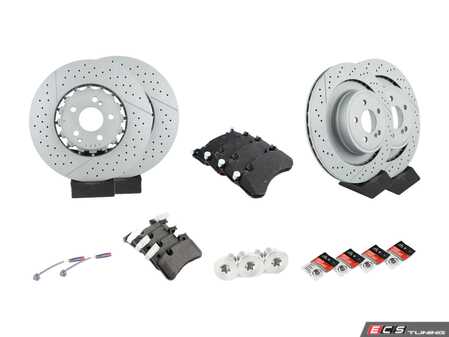 ES#4643585 - 2124210512KT12 - Front & Rear Brake Service Kit - Featuring Zimmerman rotors, and Textar/TRW pads - Assembled By ECS - Mercedes Benz