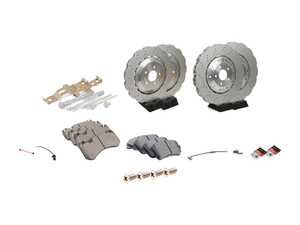 ES#4475513 - 4g0615301ah6KT1 - Performance Front And Rear Brake Service Kit  - Featuring VNE rotors and Hawk HPS 5.0 pads - Assembled By ECS - Audi