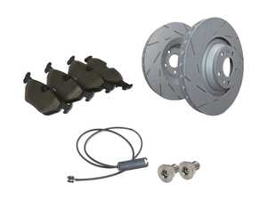 ES#2703077 - USR1114KT - Performance Rear Brake Service Kit - Featuring EBC slotted rotors and ECS EP24 "Enthusiast Performance" brake pads. - Assembled By ECS - BMW