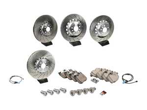 ES#4817812 - 34118054825KT3 - Front & Rear Brake Service Kit - Includes front & rear rotors, pads, wear sensors, and associated hardware. - Assembled By ECS - BMW