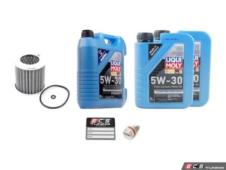 ES#4069269 - N54POCKT - Premium Oil Change Kit - Includes Liqui Moly oil, K&P reusable oil filter and Turner Motorsport titanium magnetic oil drain plug. - Assembled By ECS - BMW
