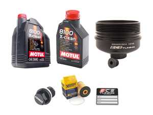 ES#3096259 - 009390ECS03KT -  Oil Service Kit - With Magnetic Drain Plug & Black Aluminum Oil Filter Housing - Featuring black billet aluminum filter housing! Includes Mann oil filter and Motul 5w-40 oil. - Assembled By ECS - Volkswagen