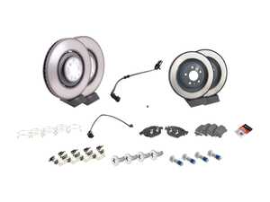 ES#4819446 - 4H0615301ANKT1 - Front And Rear Brake Service Kit  - Featuring genuine rotors, pad, sensors, and hardware - Genuine Volkswagen Audi - Audi