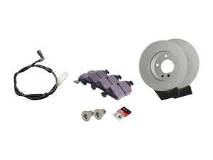ES#4679997 - 34116854998PKT - Performance Front Brake Service Kit - Plain - Featuring ECS V5 Performance Brake Rotors and ECS EP24 Enthusiast Performance Pads - Assembled By ECS - BMW