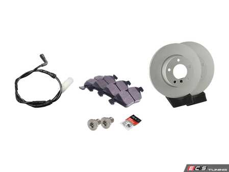 ES#4679997 - 34116854998PKT - Performance Front Brake Service Kit - Plain - Featuring ECS V5 Performance Brake Rotors and ECS EP24 Enthusiast Performance Pads - Assembled By ECS - BMW