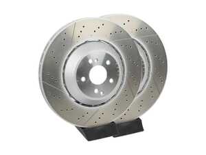 ES#4491480 - 2314211812KT2 - Front Cross-Drilled & Slotted Brake Rotors - Pair (390x36) - Does not include new rotor securing screws - VNE - Mercedes Benz