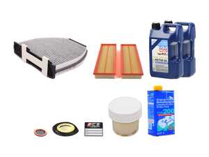 ES#4908387 - E550BSERVICEKT - Mercedes-Benz E550 M273 'B' Service Kit - Includes 10 liters of Leichtlauf High Tech Engine Oil with Oil filter, cabin filter, air filter and brake fluid. - Assembled By ECS - Mercedes Benz