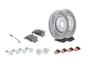 ES#3651516 - 2214210912KT1 - Front Brake Service Kit - Featuring OE Aftermarket rotors, and TRW pads - Assembled By ECS - Mercedes Benz