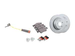 ES#3184150 - 0004211512KT8 - Rear Brake Service Kit - Featuring Zimmerman coated rotors, Textar pads, Bowa sensors and Febi rotor screws - Assembled By ECS - Mercedes Benz