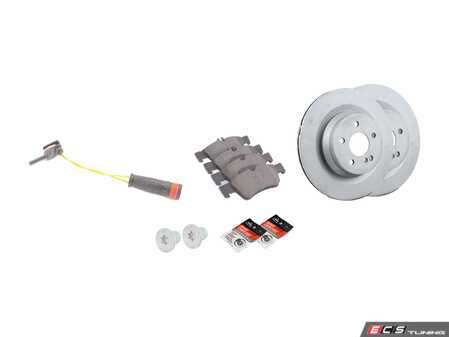 ES#3184150 - 0004211512KT8 - Rear Brake Service Kit - Featuring Zimmerman coated rotors, Textar pads, Bowa sensors and Febi rotor screws - Assembled By ECS - Mercedes Benz