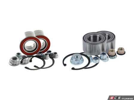 ES#3660512 - 8L0498625KT2 - Complete Wheel Bearing Kit - All-inclusive kit includes bearings, axle nuts, and lock rings for all four corners of the vehicle - Assembled By ECS - Audi