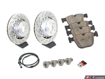 ES#4817681 - 34212284903kt2 - Rear Brake Service Kit - Includes rear rotors, pads, wear sensor, and associated hardware. - Assembled By ECS - BMW