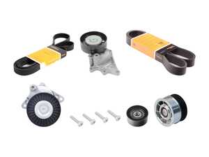 ES#2792687 - 1139970292KT3 - Accessory Belt Kit - Includes accessory belt, supercharger belt, belt tensioner assemblies and idler pulleys - Assembled By ECS - Mercedes Benz