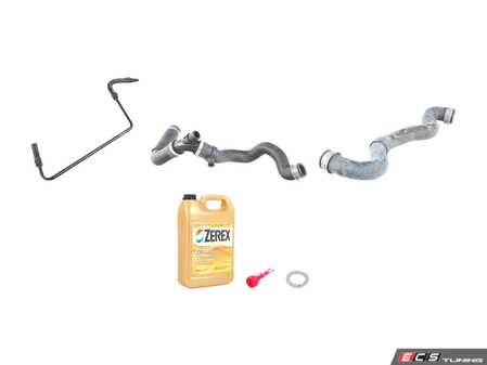 ES#2777439 - 2035015582KT1 - Radiator Hose Replacement Kit - Includes Upper And Lower Radiator Hose, Breather Pipe, Coolant And Drain Plug - Assembled By ECS - Mercedes Benz
