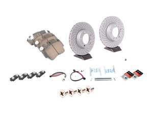ES#3647421 - 99635140601KT - Front Brake Service Kit - Featuring Zimmerman rotors, and Akebono Euro Ceramic pads - Assembled By ECS - Porsche