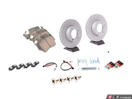ES#3647421 - 99635140601KT - Front Brake Service Kit - Featuring Zimmerman rotors, and Akebono Euro Ceramic pads - Assembled By ECS - Porsche
