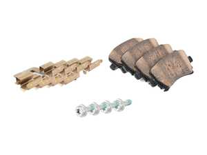 ES#4818799 - 1k0698451tKT - Rear Brake Pad Set - With Hardware - Restore the stopping power in your vehicle - Includes guide pin bolts and anti-rattle springs - Genuine Volkswagen Audi - Volkswagen