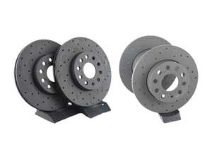 ES#3698635 - htc4567KT - Talon Front & Rear Cross Drilled & Slotted Brake Rotor Kit  - An all new cross drilled and slotted upgrade for your vehicle - Offering performance, durability, and quality in one package! - Hawk - Volkswagen
