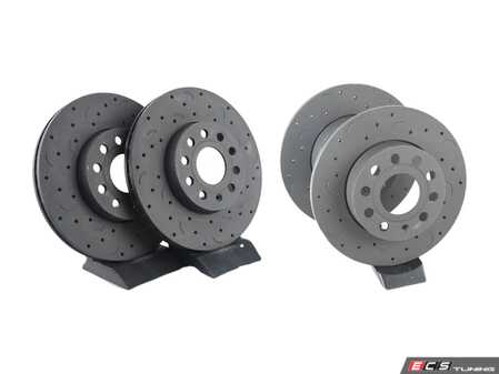 ES#3698635 - htc4567KT - Talon Front & Rear Cross Drilled & Slotted Brake Rotor Kit  - An all new cross drilled and slotted upgrade for your vehicle - Offering performance, durability, and quality in one package! - Hawk - Volkswagen