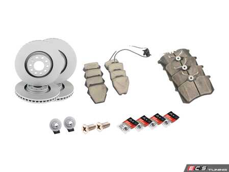 ES#3184315 - 8E0615301ADKT60 - Front & Rear Brake Service Kit - Featuring Zimmerman rotors and ECS DD23 Daily Driver ceramic brake pads - Assembled By ECS - Audi