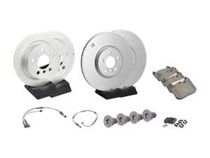 ES#4067090 - 34106881045KT1 - Front & Rear Brake Service Kit - JCW Plain Face Front Rotors - All you need to replace your brake pads and rotors - Genuine MINI - MINI