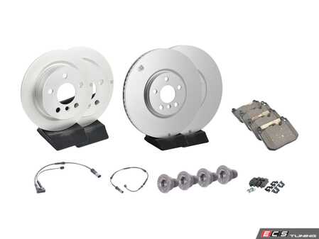 ES#4067090 - 34106881045KT1 - Front & Rear Brake Service Kit - JCW Plain Face Front Rotors - All you need to replace your brake pads and rotors - Genuine MINI - MINI